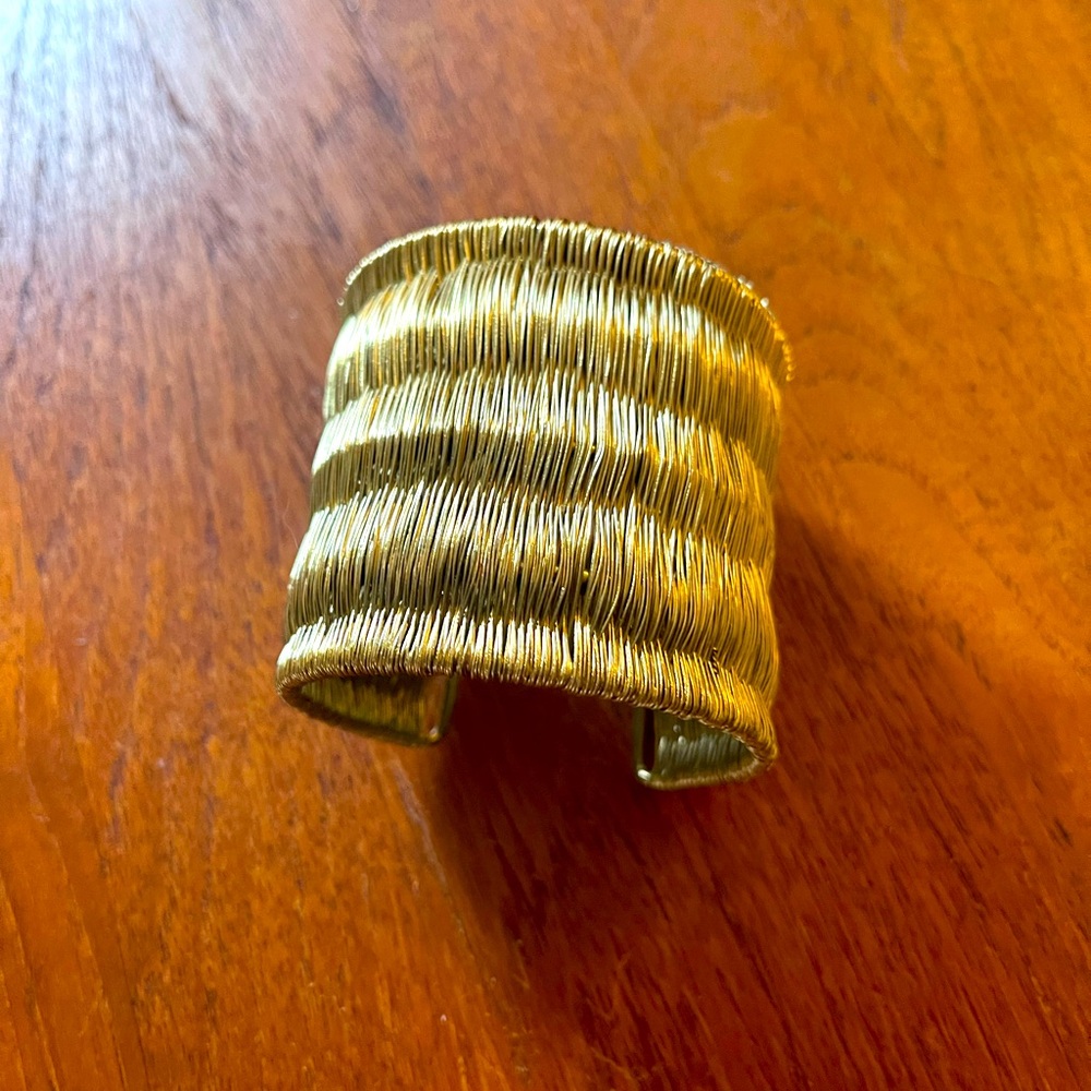 Banana Republic Gold-Toned Wire-Wrapped Cuff Bracelet